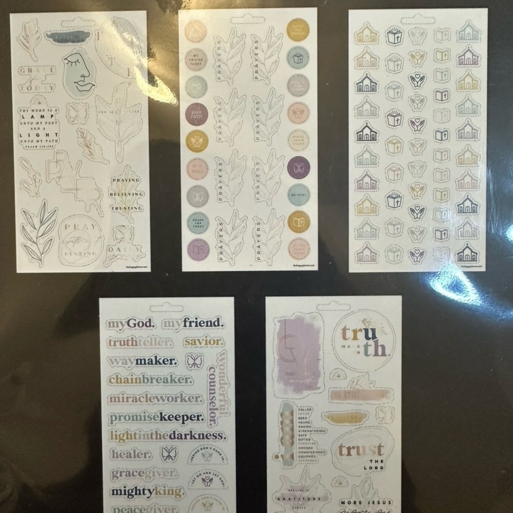 Happy Planner Simple Faith Sticker Set - Black and Gold - Picture 2 of 3